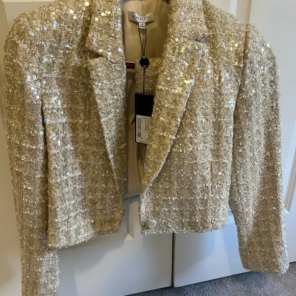 NEW Gianni Bini Sequin Tweed Jacket and skirt matching set - Picture 4 of 13